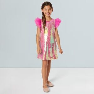 American Girl Happy Birthday To You Pink Sequin Tulle Party Dress Small S (7/8)